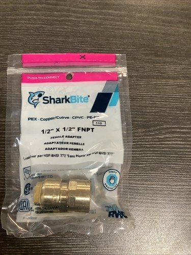 NEW SharkBite 1/2 in. Push-to-Connect x FIP Brass Adapter Fitting