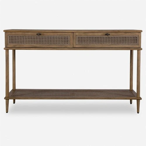 Uttermost 24425 Coast 52 inch Soft Oak Stain and Dark Gunmetal Console Table - Picture 1 of 6