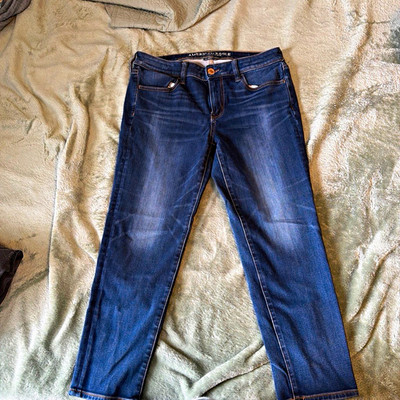 American Eagle 360° Super Stretch Jegging Crop Jeans Blue Medium Wash 10