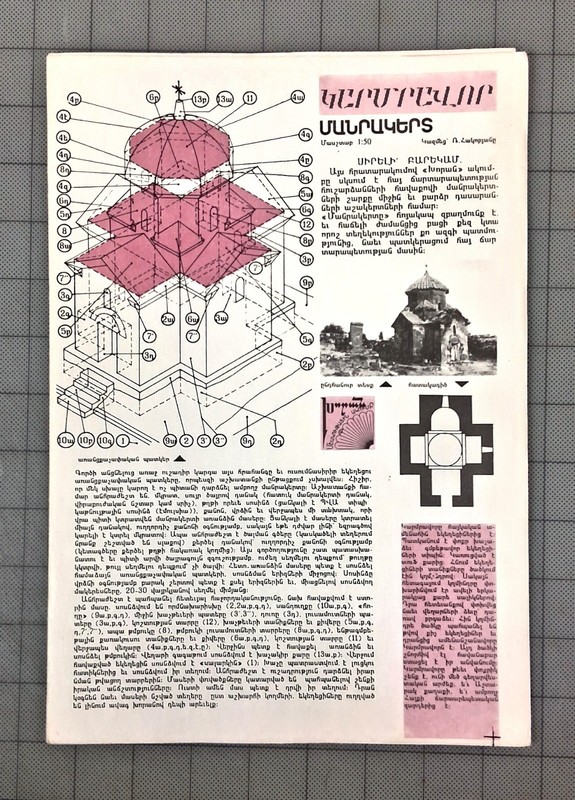 Vintage Armenian Karmravor 7th Century Church 3D Thin Cardboard Puzzle 1:50 READ