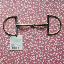 6 Gold D Ring Horse Bit Single Jointed Curved...
