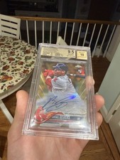 Rafael Devers 2018 Topps Chrome Rookie Auto True Gold (RA-RD)/50 BGS 9.5 10 Auto