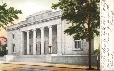 Paterson New Jersey Danforth Memorial Free Public Library Postcard Posted 1909