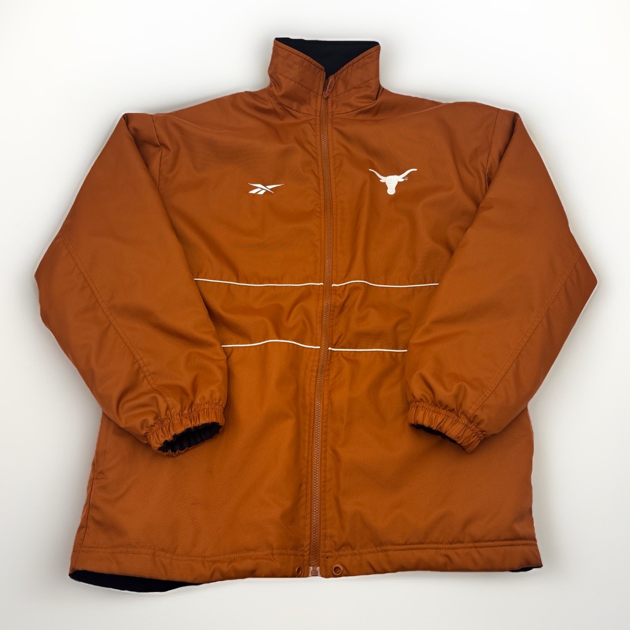Reebok Texas Longhorns Jacket Orange Full Zip Puffer NCAA Mens Sz XL