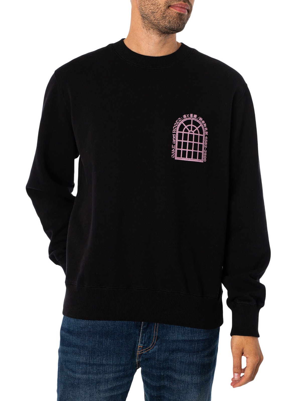 Мужская толстовка Edwin с принтом Сакэ и Розы черная 7290₽