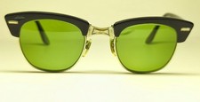 Vintage Welsh Eyeglasssunglasses 4822 Brow-line Horn Rimmed 1950s Green Lens