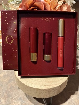 GUCCI Beauty 509 Rosso Ancora Lipstick Trio Gift Set - LIMITED