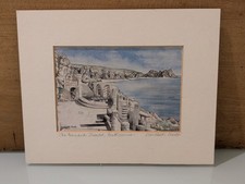 The Minack Theatre Mounted Print by Elisabeth Clarke. Signed