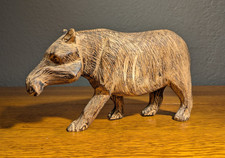 Africa Hand Carved Jacaranda Wood Hippo Sculpture from Kenya Hippopotamus