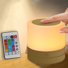 Nursery Night Light for Kids, USB Rechargeable Small Desk Lamp,13 RGB Colors ...