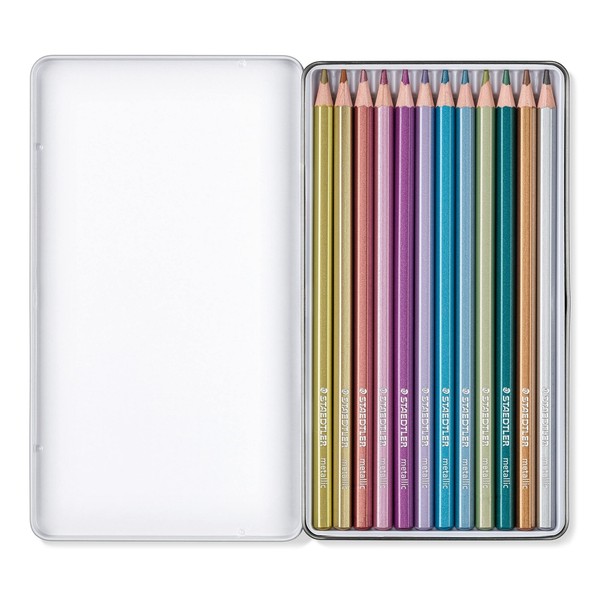 Staedtler Metallic Buntstifte 12Er Set Schimmernde Effekte Weiche Mine-image