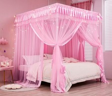 Canopy Bed Curtains Queen Size,Bed Canopy for Girls Princess Bed