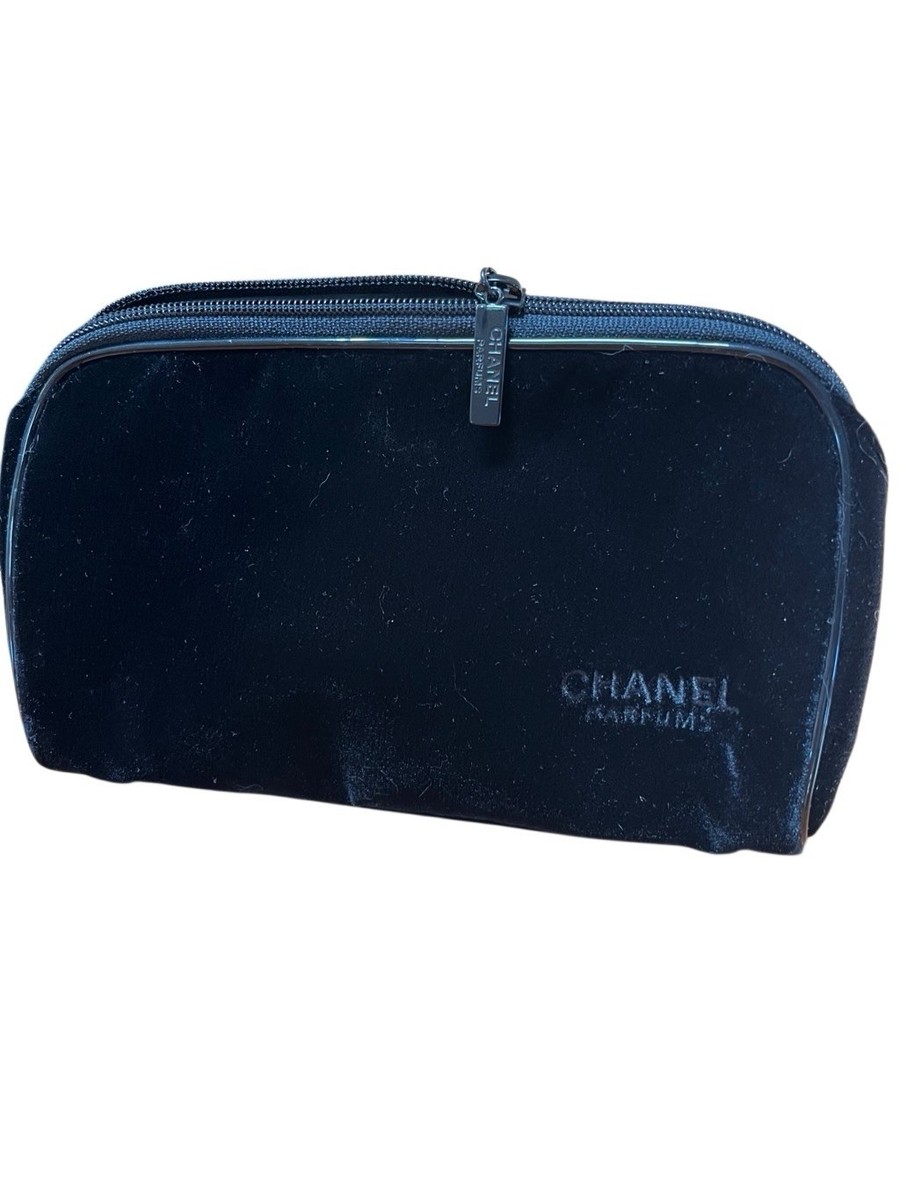 CHANEL ブラックベルベットポーチ ポーチ - ベルベット & ストラス、ブラック — ファッション