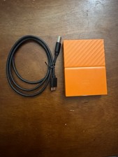 WD "My Passport" Orange Compact 4 TB External Hard Drive with USB Cable Tested