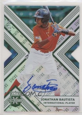2018 Elite Extra Edition Status Emerald Die-Cut 12/25 Jonathan Bautista Auto hg6
