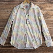 Robert Graham Men's Large Multicolor Raynor Long Sleeve Shirt Large Rainbow New