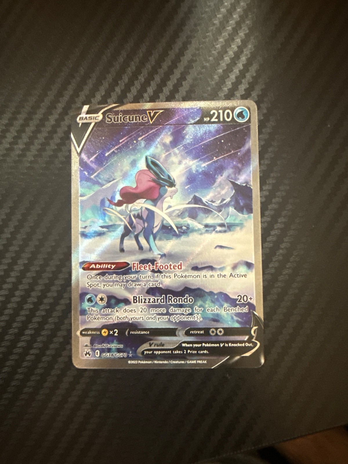 Suicune V Gg38/Gg70 Swsh: Crown Zenith: Galarian Gallery Holo
