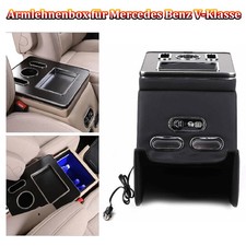 ARMLEHNENBOX FÜR MERCEDES BENZ 2014-22 V-KLASSE V220 V250 V260 V300 W447 SCHWARZ