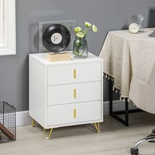 Small Chest of Drawers, 3-Drawer Dresser with Handles Living Room White