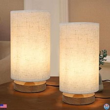 Set of 2 Minimalist Table Lamps with Round Shades for Kids' Rooms  Offices