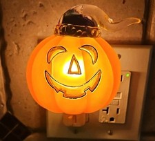 Halloween Acrylic Plug In Night Light Jack O Lantern Pumpkin Witch Nightlight 