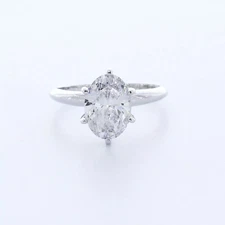 Solitaire Engagement Ring Classic 14K Gold 2.21 Carat Oval Natural Diamond G SI2