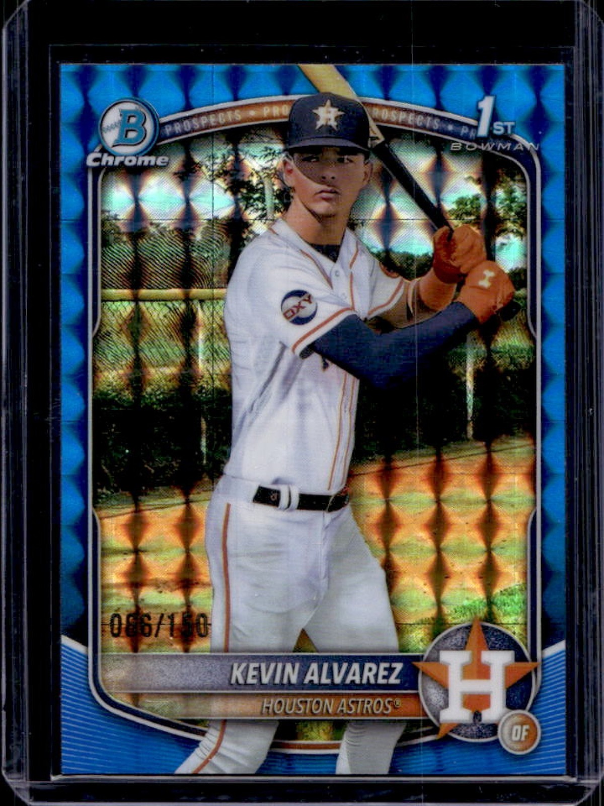2025 Bowman Chrome Kevin Alvarez Blue Geometric Refractor 1st #66/150