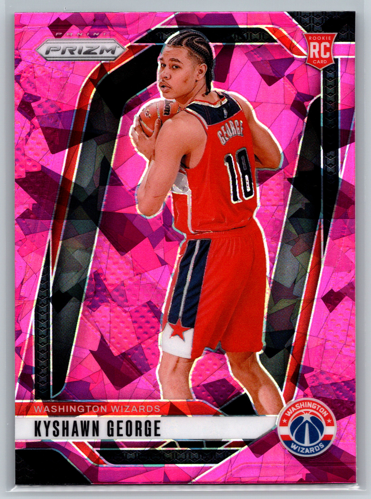 Kyshawn George 2024-25 Panini Prizm Pink Ice Rookie #257 Washington Wizards