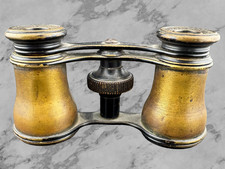 Paris binoculars Antique Field/Marine Binoculars with Brass and Leather/Vellum Wrap — listing 6