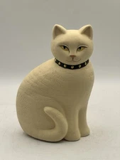 Crowning Touch 8” Cream Ceramic Cat Feline Figurine Vintage Preowned