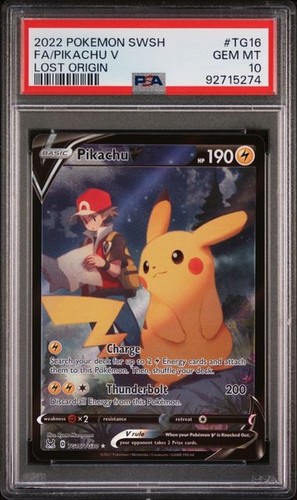 PSA 10 - Pikachu V TG16/TG30 Swsh11: Lost Origin Trainer Gallery