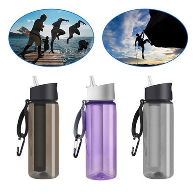 Tragbare Wasserfilterflasche - Notfall gefilterte Wasserflasche mit