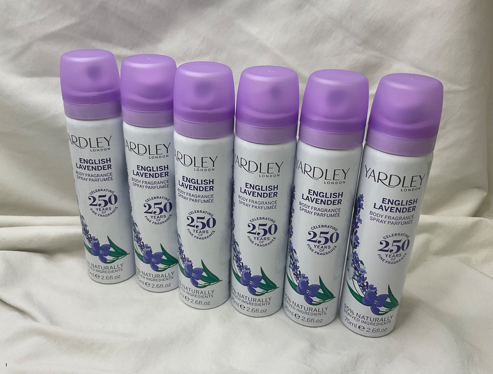 6 x YARDLEY English Lavender Body Fragrance Spray 75ml
