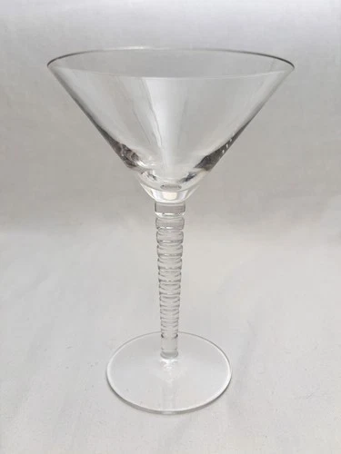 Steuben "Evening" Martini Glass with Deco-Look Stem by Dante Marioni