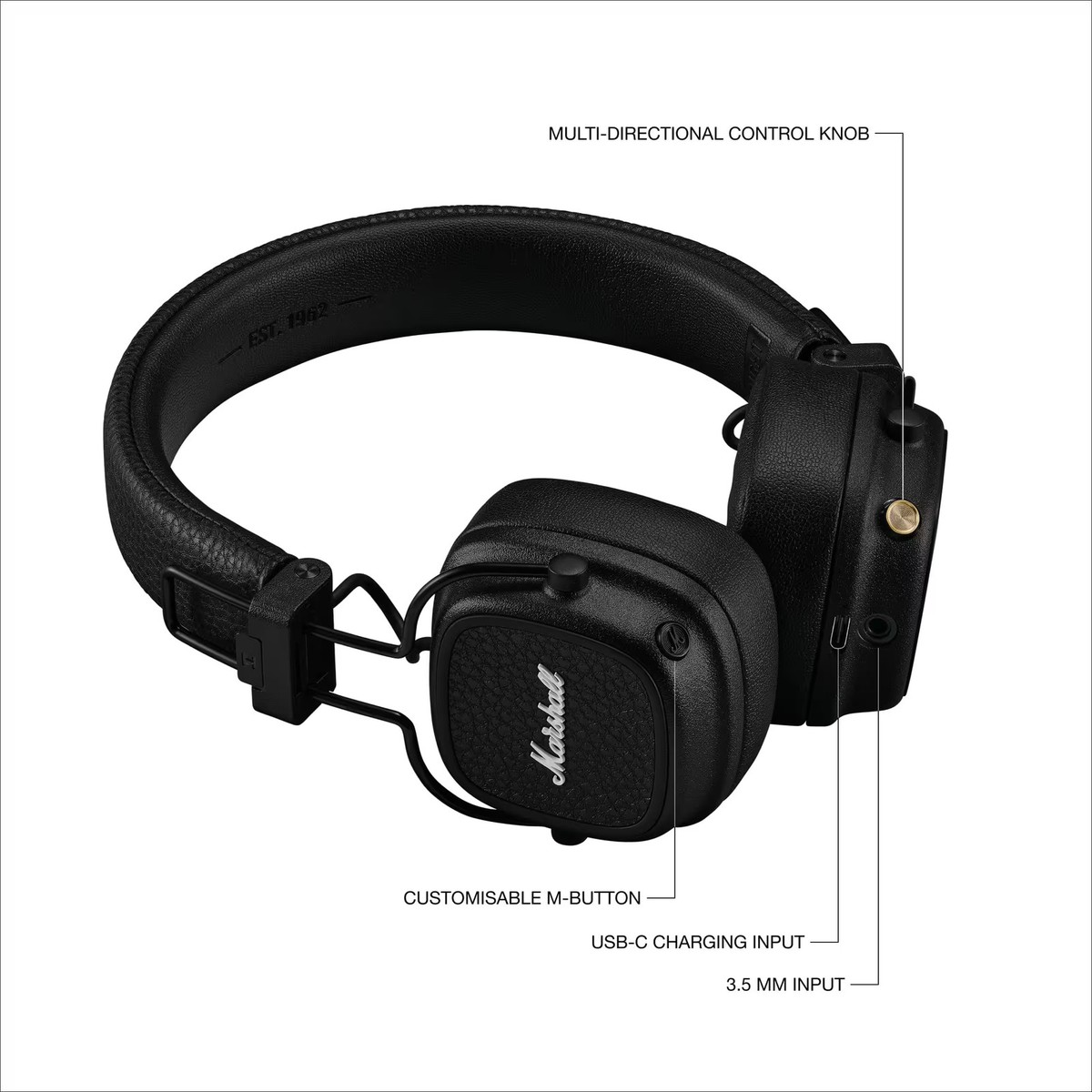 az Marshall MAJOR Ⅳ　ブラック　bluetooth Marshall - Major V Wireless On-Ear Bluetooth Headphones