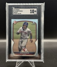 2023 Bowman #BP-98 Jorge Burgos prospect Sky Blue parallel #182/499 SGC 10