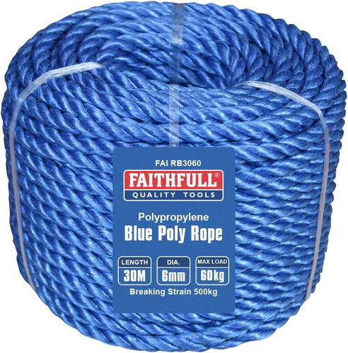 Corda Poliestere Blu 6 Mm 30 M - Foto 6 di 12