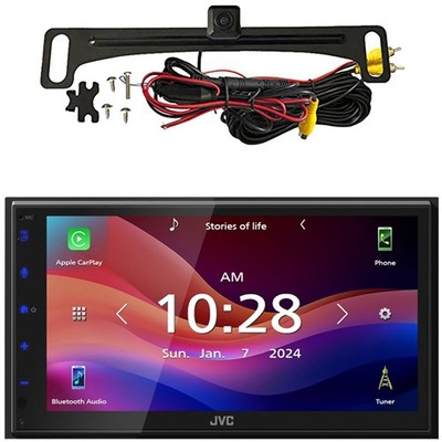 JVC 6.8'' Capacitive Monitor Single-DIN MP3 Receiver, License Plate Backup Camera
