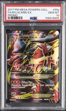 2017 POKEMON MEGA POWERS COLL PROMO #55A FULL ART/M LUCARIO EX PSA 10