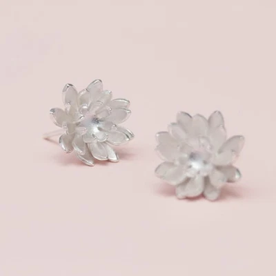 Ohrstecker Blumen Sterling Silber 925 Damen Ohrringe Elegant 12 mm - Bild 1 von 4