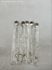 Collectible Sterling Silver Long Handle Iced Tea Spoons In Case Lot Of Assorted