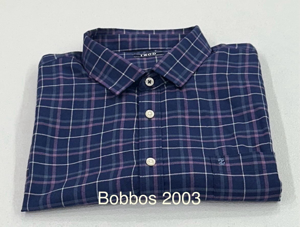 IZOD Men's Luxe Touch Plaid Long Sleeve Modern Fit Shirt, Blue, Size XL