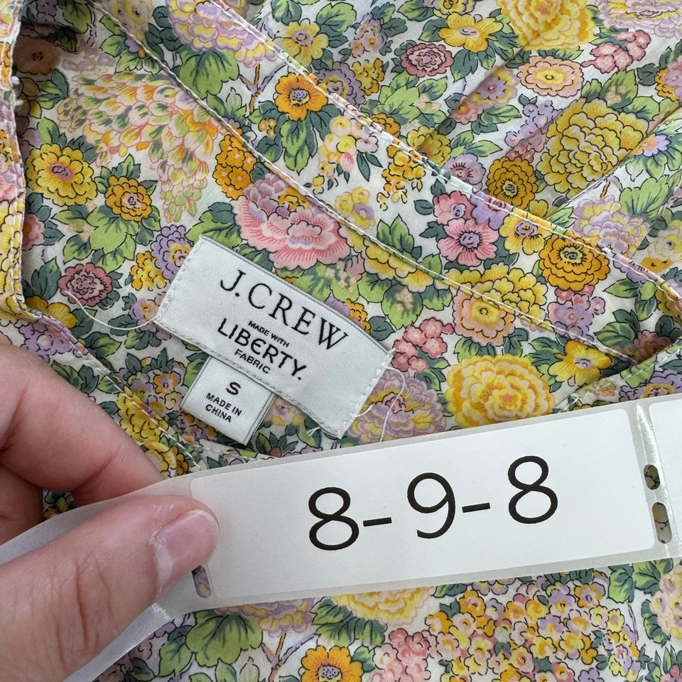 Vestido J.Crew Liberty Feminino Pequeno Elysian Estampa Floral Manga Curta Cottagecore - Imagem 4 de 4