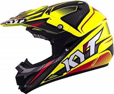 KYT CROSS OVER POWER Motorcycle Helmet, black / fluorescent yellow, Size XS