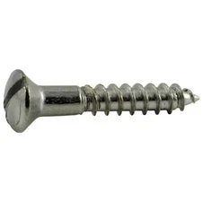MIDWEST FASTENER 62195 Wood Screw, #5, 3/4 in, Chrome Steel Oval Head Slotted