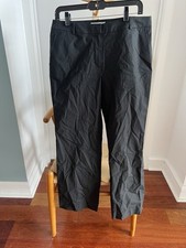 Vintage Women  s Brooks Brothers Cotton Twill Black Crop Ankle Flare Pant