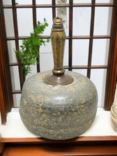 Antique Iron Brass Surai Water Storage Pot Original Old Hand Crafted Engraved