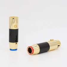 4pcs Carbon Fiber Housing Gold Plated Pin HiFi Audio Plug Balance XLR Connector