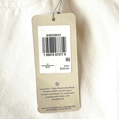 Dockers High Rise Straight Leg Ankle Jeans Women's 12 White NWT NEW - Picture 3 of 7