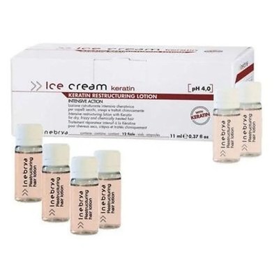 INEBRYA - ICE CREAM - KERATIN  Haarrestaurierungs LOTION  12 x 11ml - PH 4 - 4,5
